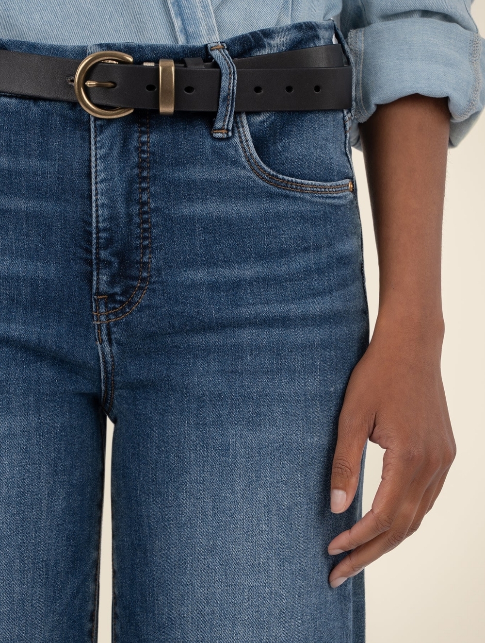Kut From The Kloth Meg High Rise Wide Leg Fab Ab Jeans, Whiskered Hem, LIKE NEW! - Picture 4 of 16